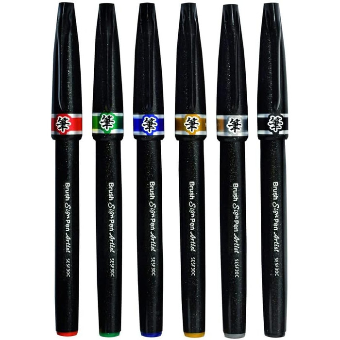 Мікрощітка Pentel Sign Pen 6 упаковка SESF30BP6M