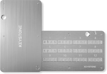 24 Words Bitcoin Key Phrase Storage, Steel Plate, Compatible with Ledger, Trezor, Keepkey (Keystone Tablet), 24 Words Bitcoin Key Phrase Storage, Steel Plate, Compatible with Ledger, Trezor, Keepkey (Keystone Tablet)