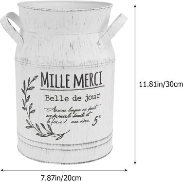 Вінтажна квіткова ваза квітковий горщик пошарпаний шик прикраса вази прикраса сільський квітка відро металевий глечик для молока стиль кантрі ваза рослина горщик для дому вітальня сад балкон прикраса 320CM стиль 2