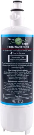 Внутрішній фільтр для води замінює 4874960100, сумісний з холодильниками Beko, Grundig, Elektra-Bregenz, Blomberg, Kppersbusch, Privileg, Smeg (2 шт.), 157LB