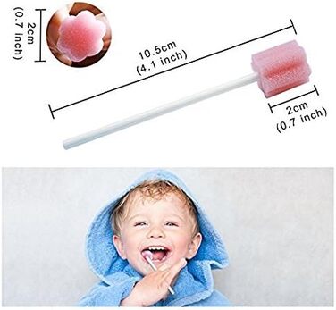 Губка для догляду за ротовою порожниною, ватні палички для рота, одноразові палички для догляду за ротовою порожниною (рожеві), 50Pcs