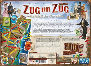 Дні чудес, Ticket to Ride Legacy Легенди Заходу, Сімейна гра, Настільна гра, 2-5 гравців, Від 10 років, 20-90 хвилин, Німецька, Різнокольорова, Барвиста