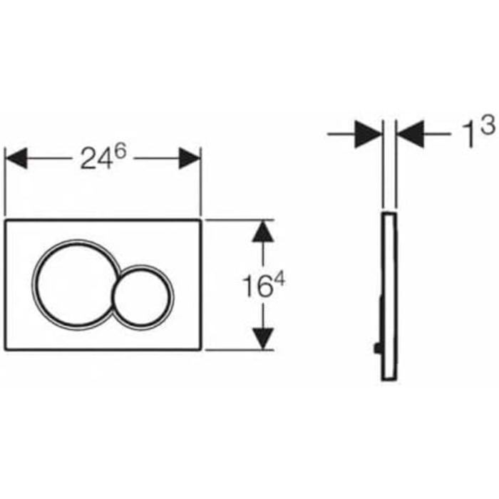 Панель змиву Geberit 115770115 Sigma01, пластикова для 2-х кількісного змиву (11 610'Д x 6 890'Ш x 1 770'В, глянцева хромована)