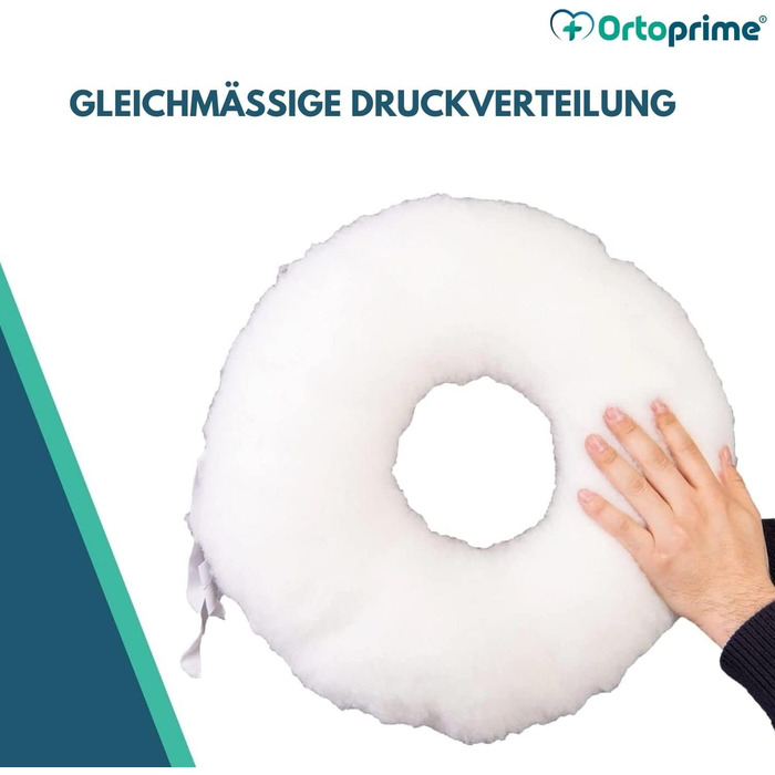 Подушка для сидіння OrtoPrime Coccyx проти пролежнів - Профілактика та лікування пролежнів - Ортопедична рельєфна подушка для інвалідного візка, офісу, автомобіля та дому - Кругле постуральне кільце сидіння