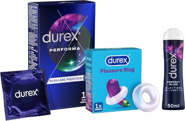 Набір значень Durex Endurance 'All Day All Night з 3 предметів - Презервативи Durex Perfoma, Durex Perfect Glide, Durex Pleasure Ring