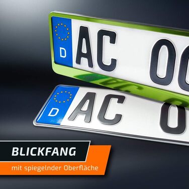Тримач номерного знака schildEVO 2 СВІТЛО-ЗЕЛЕНИЙ, злегка начищений щіткою Металевий хромований вигляд яблучно-зеленого Тримач номерного знака Тримач номерного знака Доставка DHL
