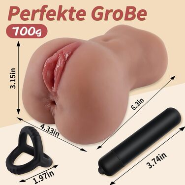 Реалістична секс-іграшка для мастурбатора для чоловіків Pocket Pussy Large з 10 режимами вібрації Penis Ring Мастурбація, Pocket Pussy, для пар, 750G