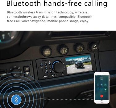 Автомобільна стереосистема CAMECHO Bluetooth 4-дюймовий сенсорний екран Одинарний DIN FM-радіоприймач Автомобільна радіостанція з двома портами карти USB AUX-in SD TF камера заднього виду пульт дистанційного керування