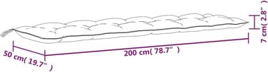 Подушка для садової лавки 2 шт., Подушка для лавки на відкритому повітрі, подушка для садової лавки, подушка для сидіння подушка для спинки, кремово-біла 200см оксфордська тканина