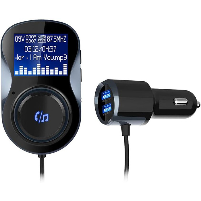 Модулятор PNI Valentine F800 Bluetooth, MP3-плеєр, FM-передавач, слот Micro SD, подвійний USB, QC3.0