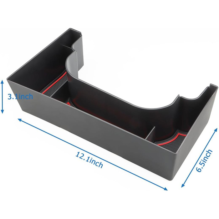 Коробка для зберігання центральної консолі KOLOME, сумісна з Kona SX2 2024 2025 Органайзер для підлокітників Лоток Центральний підлокітник Бардачок Органайзер Аксесуари для підлокітників (червоний)