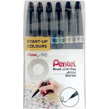 Мікрощітка Pentel Sign Pen 6 упаковка SESF30BP6M