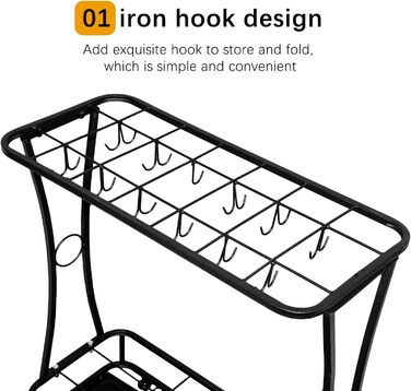 Металева підставка для парасольки Nisorpa Зберігання парасольок з 12 подвійними гачками Зберігання парасольок зі знімним піддоном для крапель