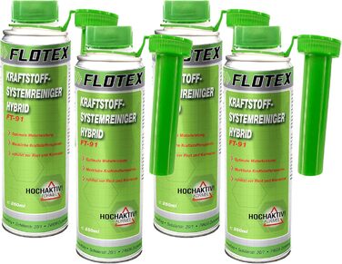 Присадка Flotex Fuel System Cleaner Hybrid, 4 x 250 мл видаляє бруд у двигуні гібридного автомобіля