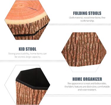 Пуфи для зберігання TOPBATHY Creative Tree Stump Коробка для одягу, Скрині, Складаний табурет з кришкою, Поролонова подушка, 30 х 30 х 30 см, Розбірна скриня для сидіння