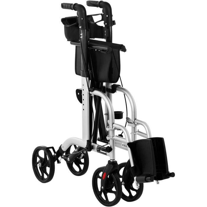 Транспортне крісло Uniprodo UNIROLL03 2in1 Rollator Допоміжний засіб для ходьби 2 в 1 з підставками для ніг