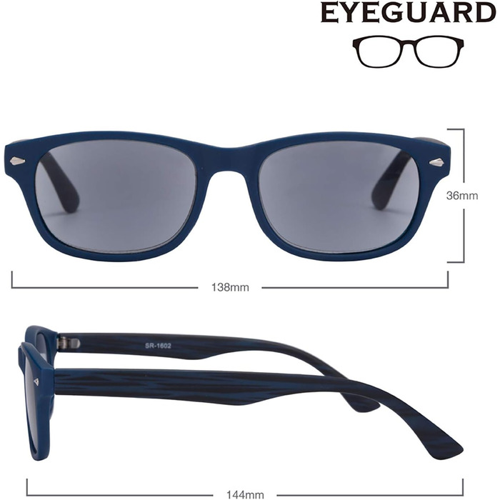 Сонцезахисні окуляри для читання EYEGUARD, 3 упаковки, захист від UV400, вуличний сонцезахисний зчитувач, без плоскування, класичний стиль, окуляри для читання для жінок і чоловіків зі збільшенням 2.5 (упаковка з 3 шт. )