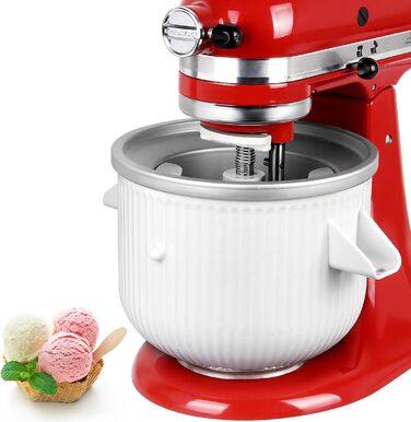 Насадка для машини для морозива для Kitchenaid, миска для замороженого морозива на 2 літри для міксера 4.5/5/6/7QT, машина для морозива Sorbet для домашнього морозива, десерту, йогурту