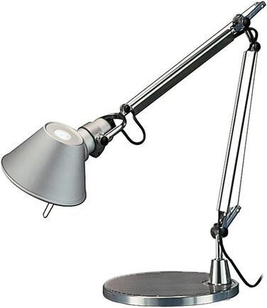 Настільна лампа Tolomeo Tavolo Micro. Високоякісна настільна лампа з лакованого алюмінію з основою столу ø17см. Зроблено в Італії, L 45 H 37 - макс. 73 см (алюміній)