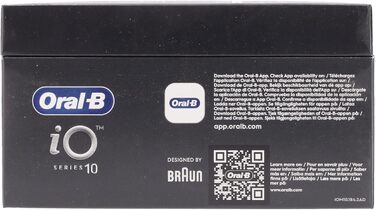 Електрична зубна щітка Oral-B iO Series 10 змінна щітка, Bluetooth, 7 режимів чищення, тренування, 1 дорожня сумка, 1 сумка, чорний / космічний чорний (упаковка може відрізнятися)