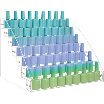 Шарів акриловий лак для лаку Тримач для нігтів, прозорий акриловий лак для нігтів Підставка Дисплей для лаку Тримач для гелю Коробка для зберігання Косметичний дисплей, 7