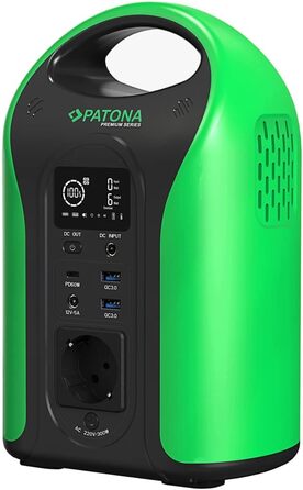 Портативна електростанція PATONA преміум класу 300 Вт 283Втгод PD60W USB 5V/3A DC12/5A Сонячний генератор акумулятора зі світлодіодним світлом Автомобільний мобільний генератор живлення змінного струму для подорожей Кемпінгу Відпочинку на природі