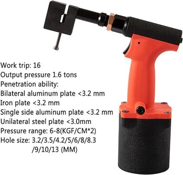 Пневматичний діркопробивач, 3,2-11 мм, промисловий пневматичний діркопробивач, машина для пробивання отворів у металі для заліза, нержавіючої сталі, алюмінієвих пластин, пневматичний пістолет для пробивання отворів 8 мм (10 мм)