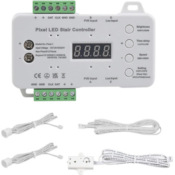 Світлодіодний контролер сходового світла Затемнене освітлення сходів PIR Комплект датчиків руху