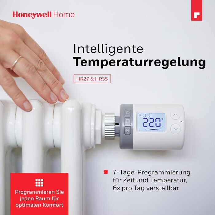 Інтелектуальний, програмований електронний контролер радіатора Honeywell Home - Rondostat HR27 2 шт.