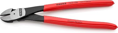 Діагональні кусачки Knipex Kraft чорні атраментовані, з пластиковим покриттям 250 мм 74 21 250