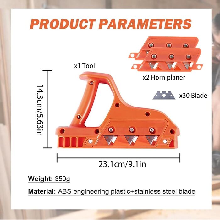 Рубанок для гіпсокартону, швидкий різак для гіпсокартону з набором лез під кутом 45 і 60, із заміною 30 лез, рубанок для гіпсокартону, крайка гіпсокартону, багатоцільовий рубанок для пробкових плит
