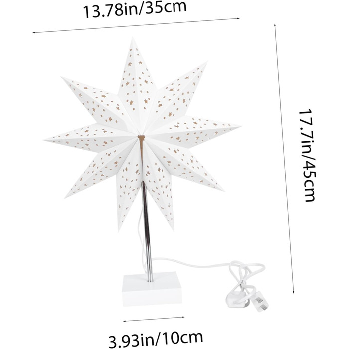 Настільна лампа Зоряна нічна лампа Паличка Декоративне світло Партія Нічна лампа Лампа Орнамент Нічник Приліжковий нічник Декор Різдвяна лампа Декор Метал Білий, 1stk