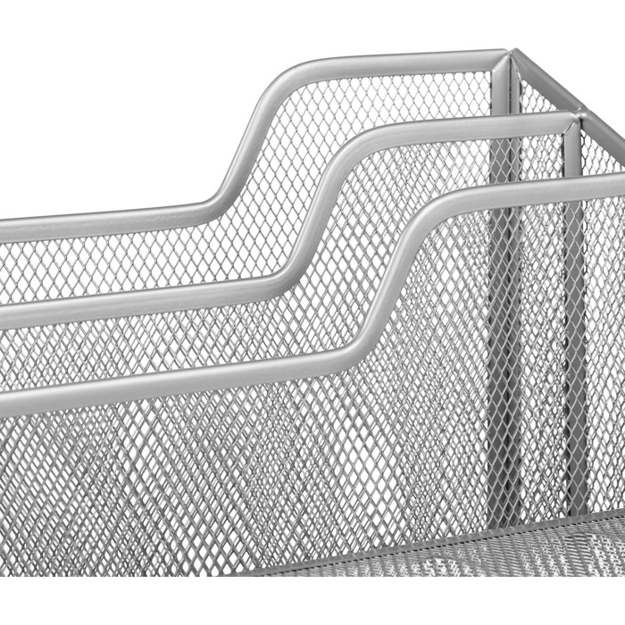 Срібний лоток для документів, 5 відділень, A4, тримач для документів і лоток для листів, металевий, В x Ш x Г 24 x 32 x 29 см, 100 сталь