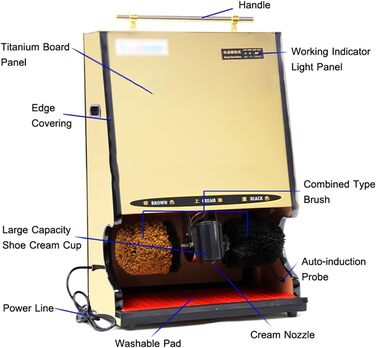Вертикальний автоматичний індукційний полірувальник взуття - комерційна машина для полірування взуття зі щіткою для взуття, для готелю, офісу, вестибюля та рецепції