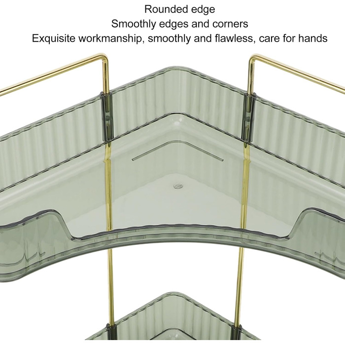 Рівневий кутовий настільний органайзер для ванної кімнати, компактна металева кутова полиця для косметики, полиця для зберігання столу, органайзер для полиці на стільницю (темно-зелений), 2-