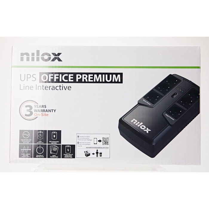 ДБЖ SAI NILOX Premium LINE Інтерактивний 1200 ВА (850 ВА/595 Вт)