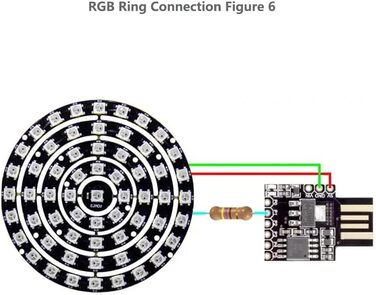 Світлодіодне кільце Stemedu 61 біт RGB WS2812 5050 Світлодіодна піксельна лампа з індивідуальною адресацією Full Dream Color LED Light із вбудованими драйверами для Ar-Duino Raspberry Pi