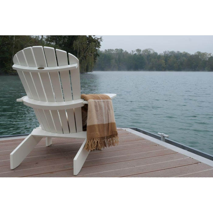 Оригінальні крісла Dream-Chairs з 2007 року Adirondack Chair Comfort de luxe в білому кольорі Садове крісло з ергономічною спинкою Крісло для патіо Садове крісло для балкона, саду максимальне навантаження 170 кг 98D x 84W x 95H см Білий - Лакований