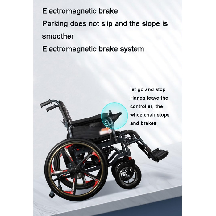 Легка електрична інвалідна коляска для літніх людей, електричний чотириколісний ходунок для дорослих, розбірний, регулювання 5 швидкостей, підходить для виходу на вулицю