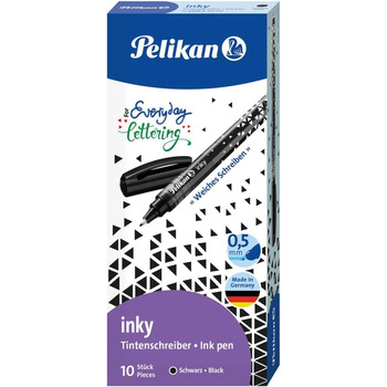 Чорнильна ручка Pelikan Inky 273, чорна, 10 шт. у складній коробці