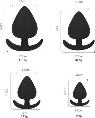 Анальна пробка силіконова 4 шт. , анальна пробка для жінок, чоловіки, пробки для секс-іграшок, секс-іграшки для пар, екстремальний секс, анальні іграшки, штекер набір секс-іграшок (SMLXL)