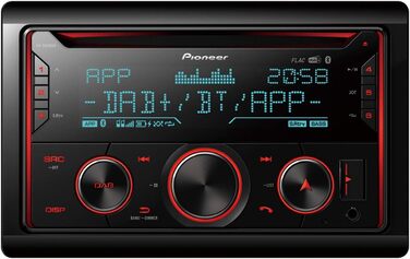 Автомобільна радіостанція Pioneer FH-S820DAB з подвійним DIN DAB тюнером, гучний зв'язок Bluetooth, AppRadio Single