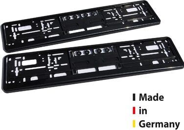 Тримач номерного знака автомобільний чорний, підсилювач номерного знака набір рамок для номерного знака з 2 шт. - зроблено в Німеччині