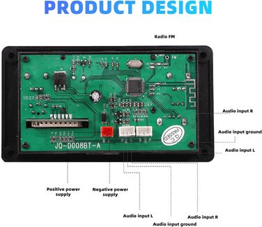 Комплект з MP3-декодером Bluetooth 5.0, підтримка рукозаписуючих стрілок FM DC 12V MP3 WMA WAV Ape FLAC аудіодекодер, 1