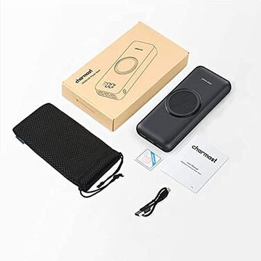 Power Bank Charmast 20000mAh, 20W PD 3.0 USB-C, зі світлодіодним дисплеєм, чорний