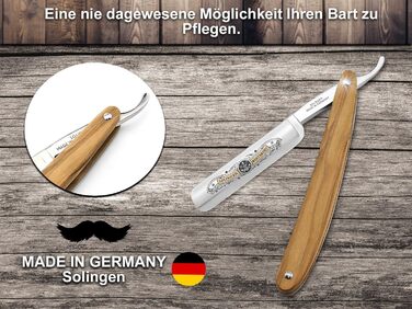 Набір непрямих бритв Solinger Premium для чоловіків Прямі бритви від Solingen Made in Germany з традиційними стропами з натуральної шкіри для початківців і професіоналів