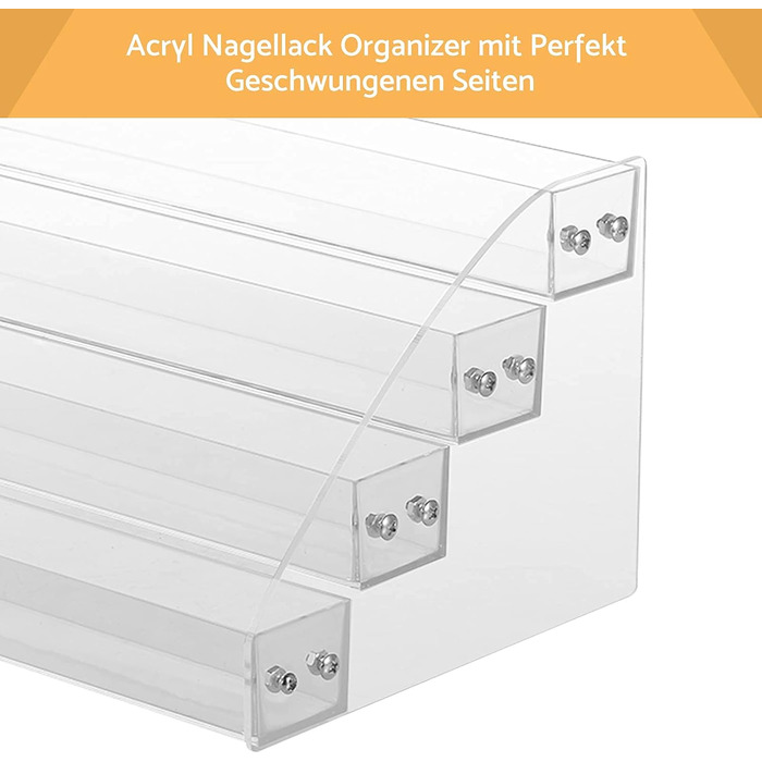 Підставка для лаку для нігтів Органайзер для лаку для нігтів Прозорий дисплей лаку для нігтів Полиця для зберігання акрилового лаку для нігтів Полиці для зберігання лаку для нігтів і губної помади
