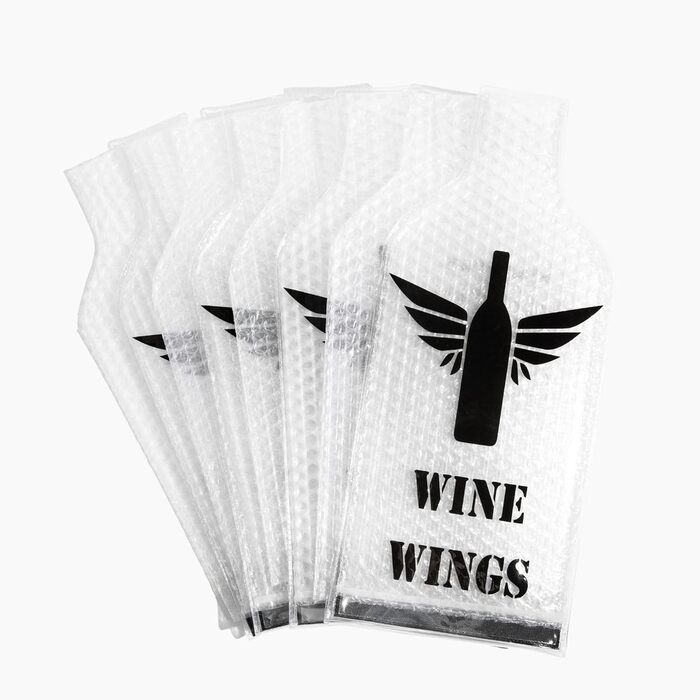 Дорожня сумка Wine Wings з багаторазовим герметичним чохлом для пляшки вина 17 дюймів x 7 дюймів прозора