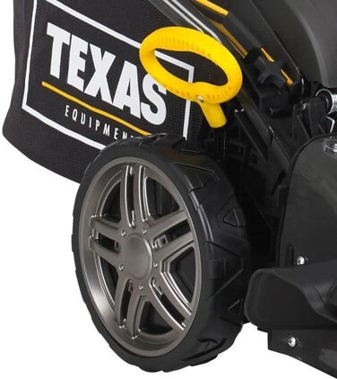 Бензинова газонокосарка Texas Premium 4275 Trike функція мульчування 4 в 1 4-тактна 79 куб.см 1.9 к.с. ширина зрізу 42 см травозбірник 45 л 6-позиційне регулювання висоти зрізу колір чорний/сріблястий