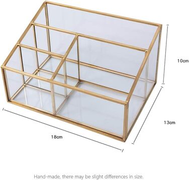 Вінтажний тримач для пензлів золото, Пензлик для макіяжу, Скляний органайзер для косметики, Органайзер для макіяжу, Лоток для органайзера для краси, Косметичний органайзер для лаку для нігтів, Губні помади, Косметичні пензлики
